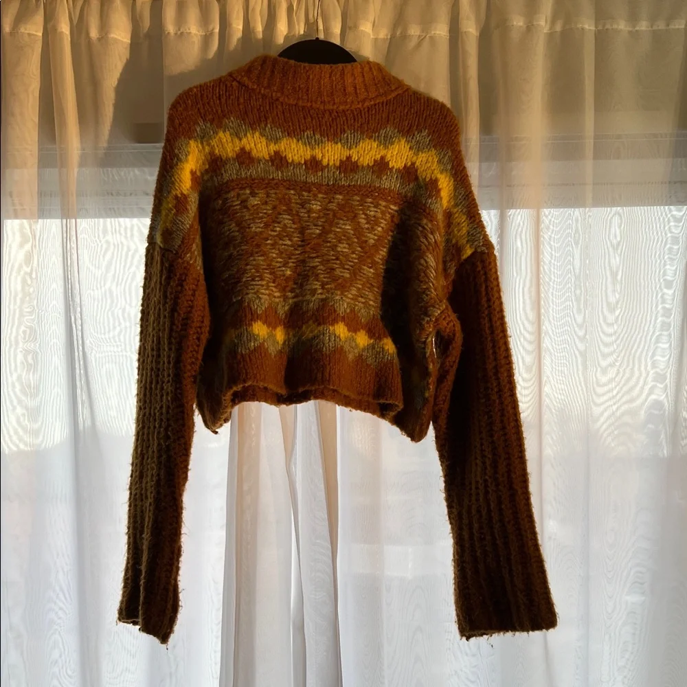 FREE PEOPLE cropped knit sweater - Picture 1 of 3